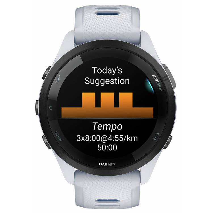 Garmin Forerunner 265 running smart watch 46mm Whitestone, UK version