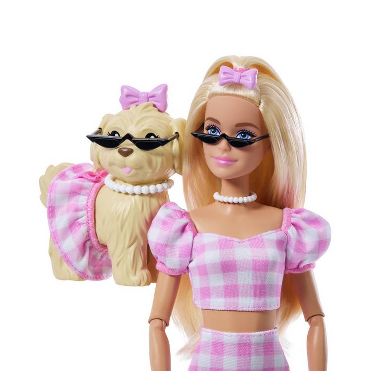 Barbie Bows fashion doll with pet dog 32cm (British brand)