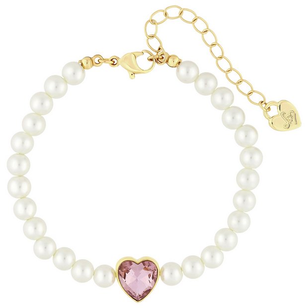 Lipsy pearl pink heart bracelet 19cm - British product