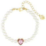 Lipsy pearl pink heart bracelet 19cm - British product