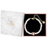 Lipsy pearl pink heart bracelet 19cm - British product