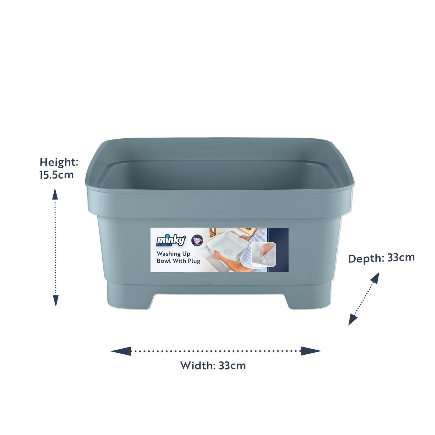 Minky sage green washing up bowl 11 litre, UK version