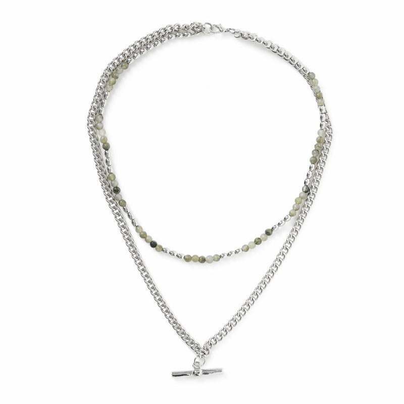 Uncommon Souls double row beaded and chain necklace 50cm, imported from the UK