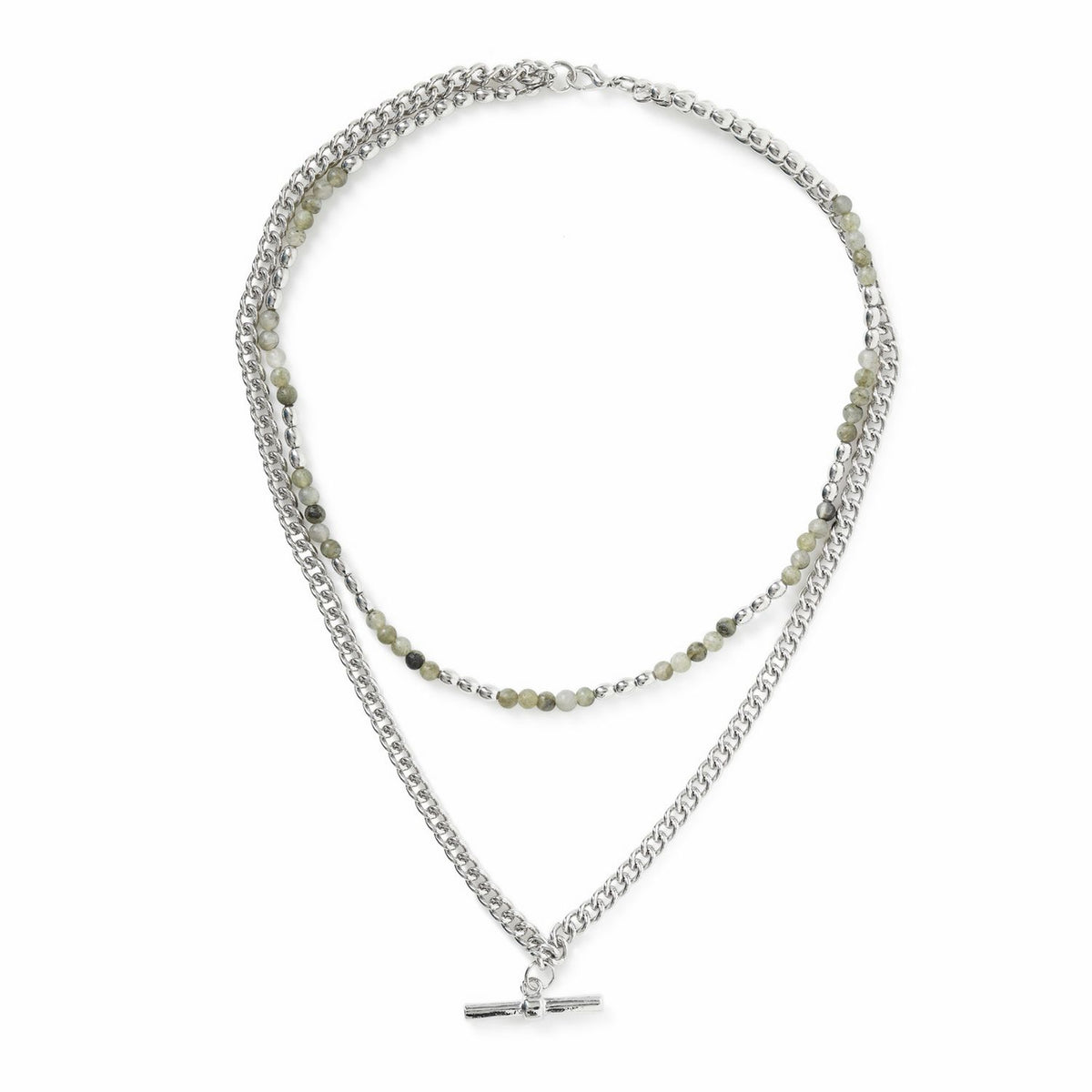 Uncommon Souls double row beaded and chain necklace 50cm, imported from the UK