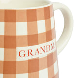 Argos Home stoneware mug gingham pattern grandma 280ml (British brand)