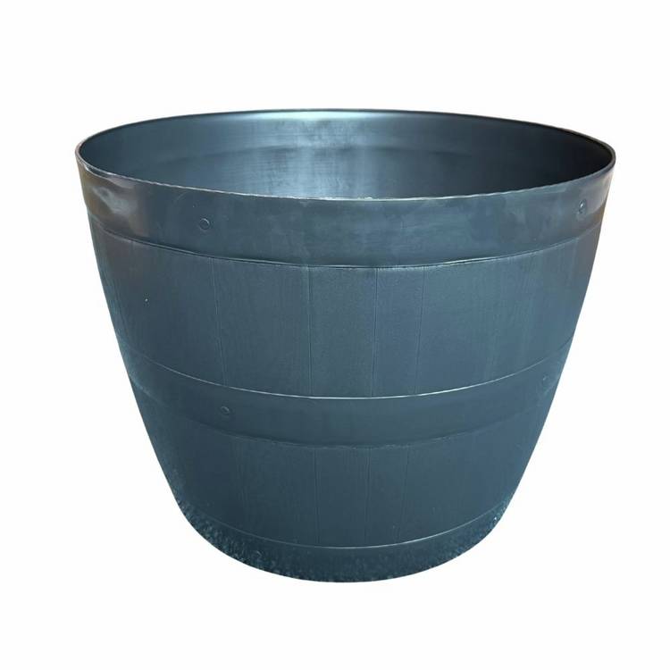 Whitefurze barrel planter black 50cm - British product
