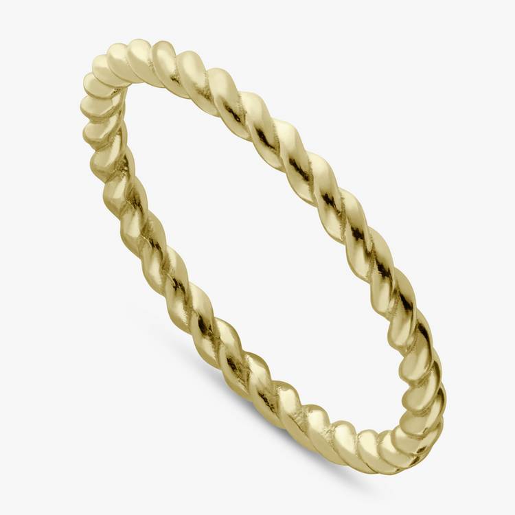 Revere gold plated sterling silver rope twist ring, imported from the UK