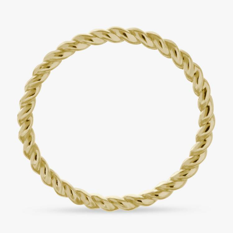Revere gold plated sterling silver rope twist ring, imported from the UK