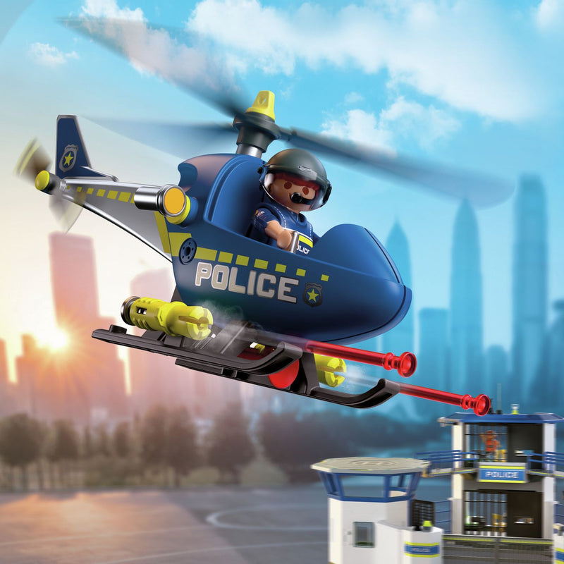 Playmobil police helicopter playset (British brand)