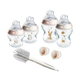 Tommee Tippee pink baby bottle starter kit, imported from the UK