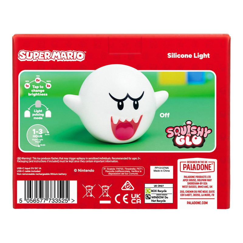 Super Mario Boo SquishyGlo silicone desk lamp white, UK version