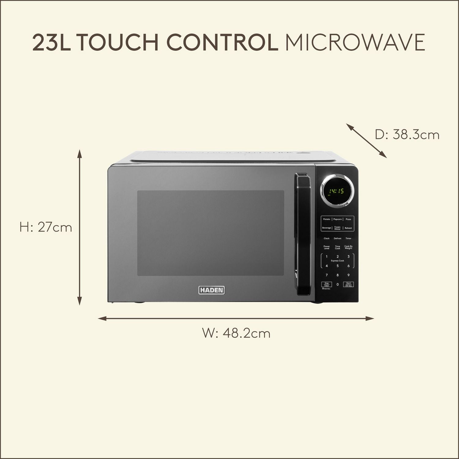 Haden 23L microwave black - British product