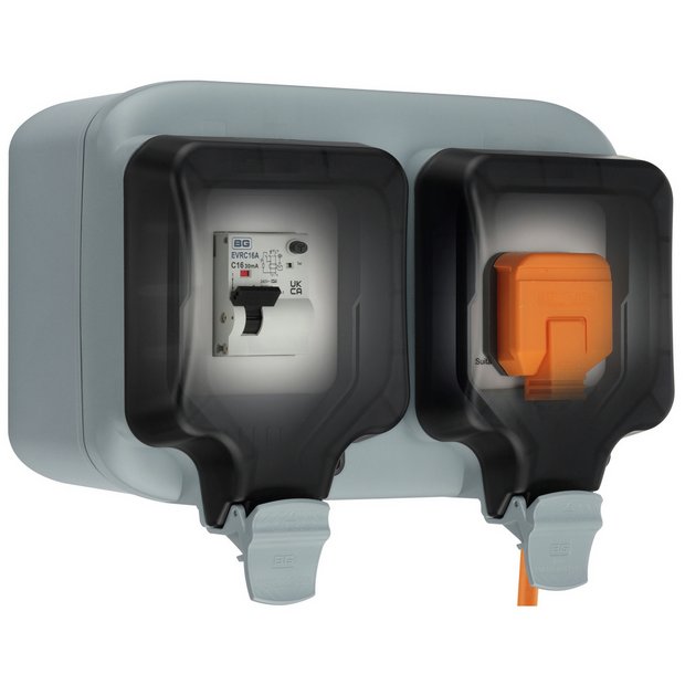 Masterplug weatherproof outdoor socket for EV charging, imported from the UK