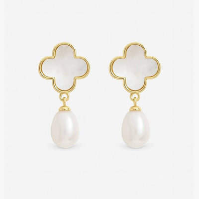 Argos Jon Richard Gold Plated Mother Of Pearl Drop Earrings- Buy online at McGrocer
