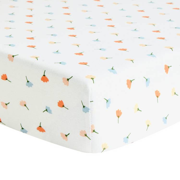 Habitat cotton floral fitted sheets twin pack for Moses basket, UK version
