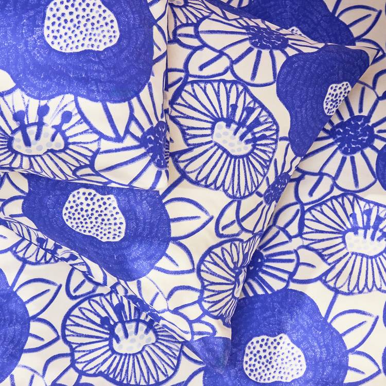 Habitat bold floral blue bedding set single (British brand)
