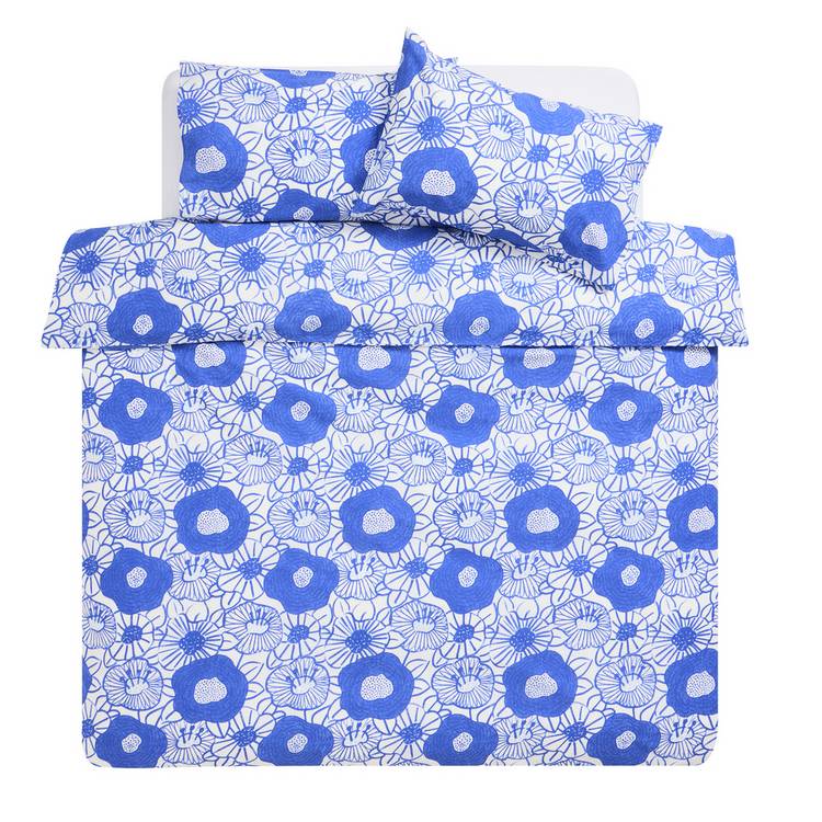 Habitat bold floral blue bedding set single (British brand)