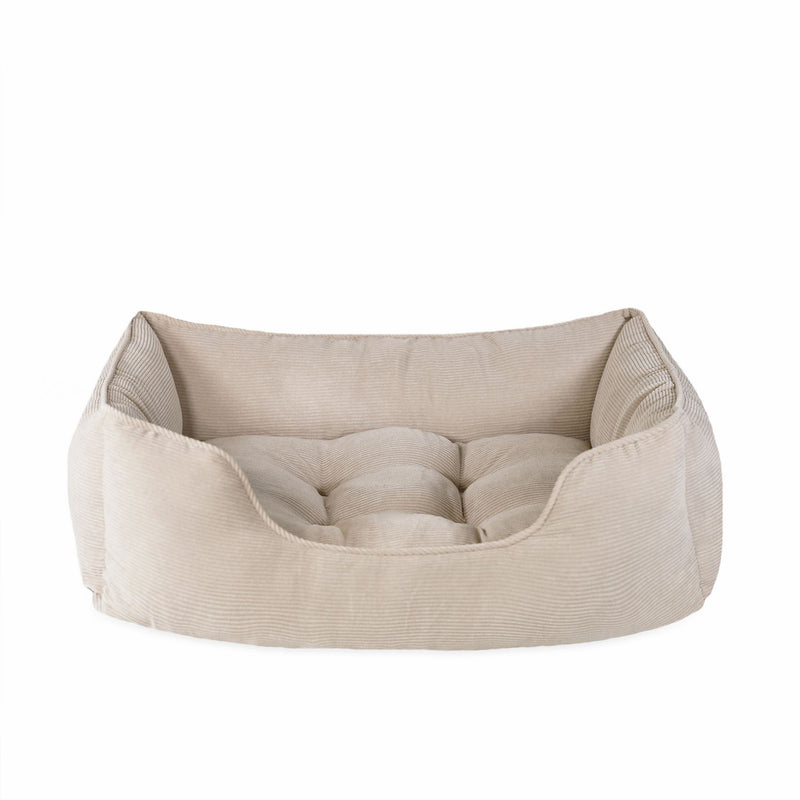 Rosewood cord square bed in beige, large size (British brand)