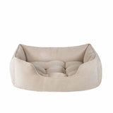 Rosewood cord square bed in beige, large size (British brand)