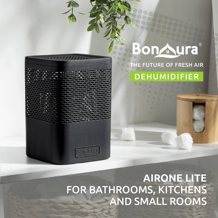 AirOne Classic Dehumidifier in black with 1 litre tank (British brand)