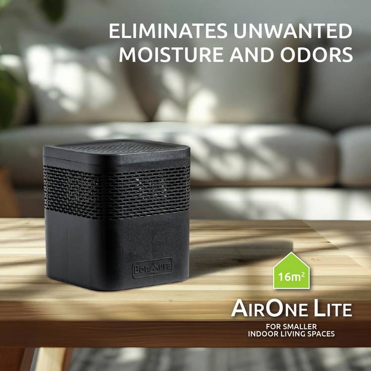 AirOne Classic Dehumidifier in black with 1 litre tank (British brand)