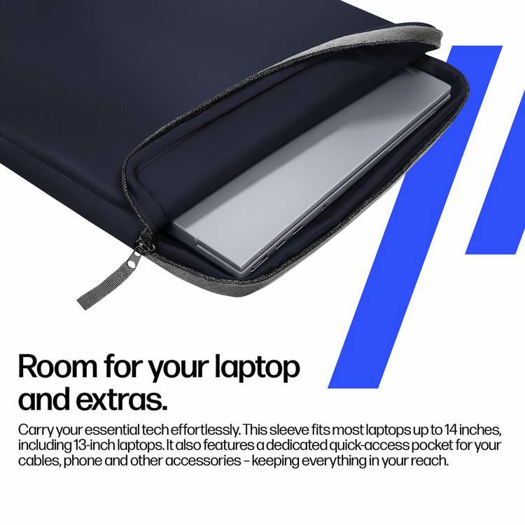 HP laptop sleeve blue 13-14 inch, UK version