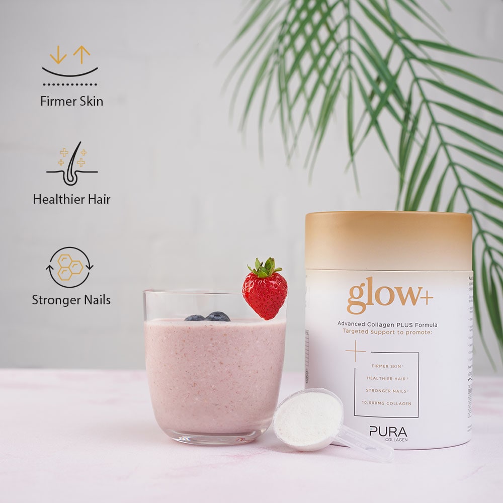 Pura Collagen glow+ Advanced Collagen PLUS Formula 284g Food Supplement Holland&Barrett   