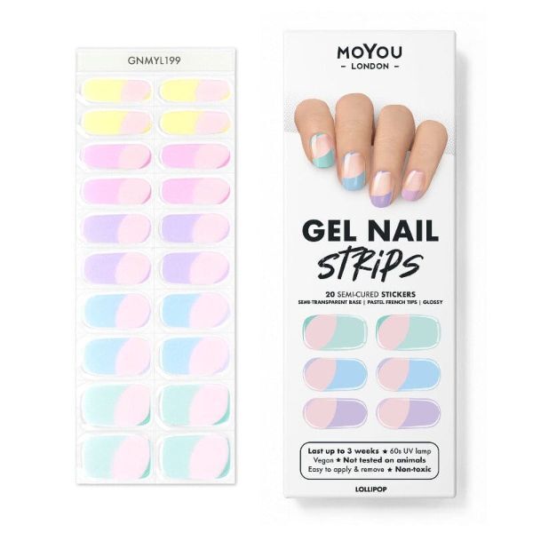 MoYou London Lollipop gel nail strips (British brand)