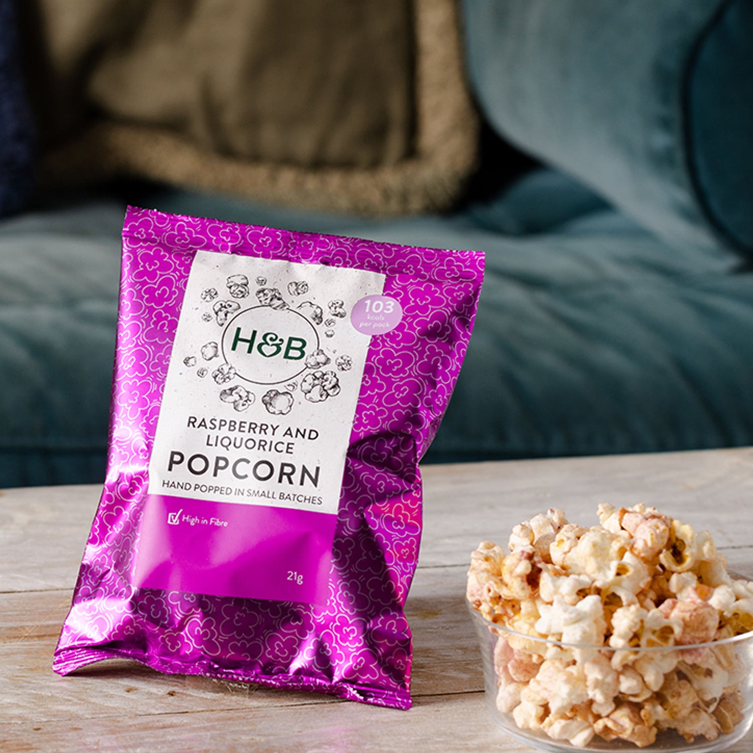 Holland & Barrett Raspberry & Liquorice Popcorn 21g, UK version