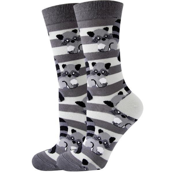 Cozy Noxxiez Soxxiez grey racoon socks (British brand)