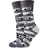 Cozy Noxxiez Soxxiez grey racoon socks (British brand)