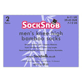 Sock Snob 2 Pairs Mens Knee High Bamboo Socks 6-11 UK GOODS Superdrug   