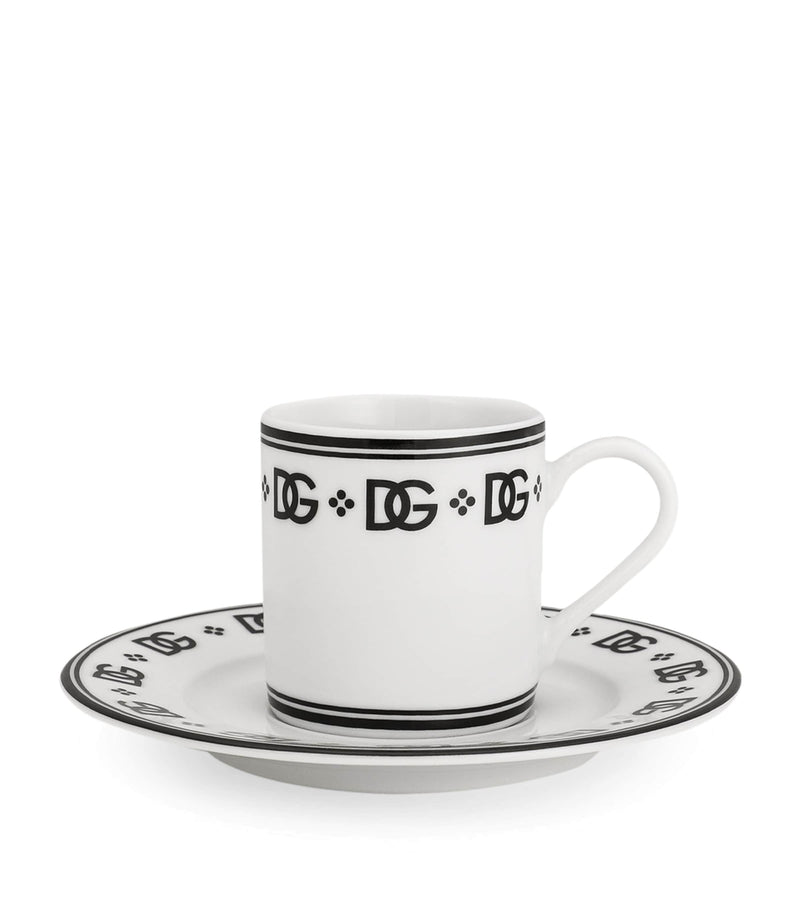 Dolce&Gabbana DG Logo porcelain coffee cup and saucer set - British product