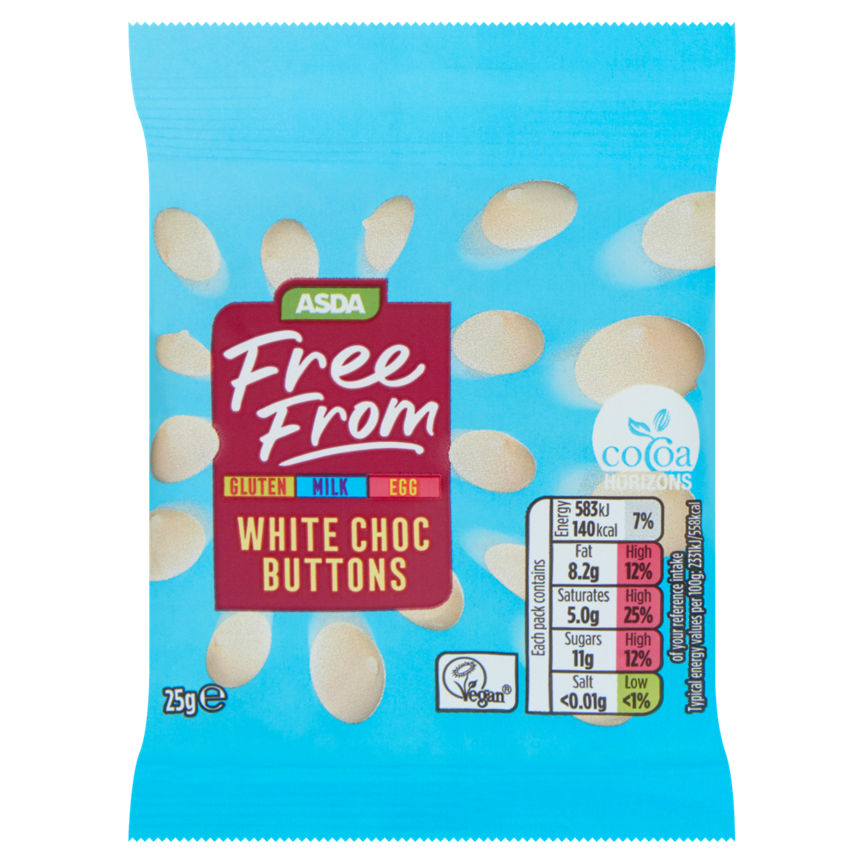 ASDA Free From White Choc Buttons Snacks & Confectionery ASDA   