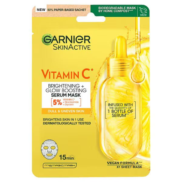 Garnier Vitamin C Brightening Glow Boosting Sheet Mask, UK version