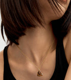 Monica Vinader gold vermeil heart pendant with tiger's eye, imported from the UK