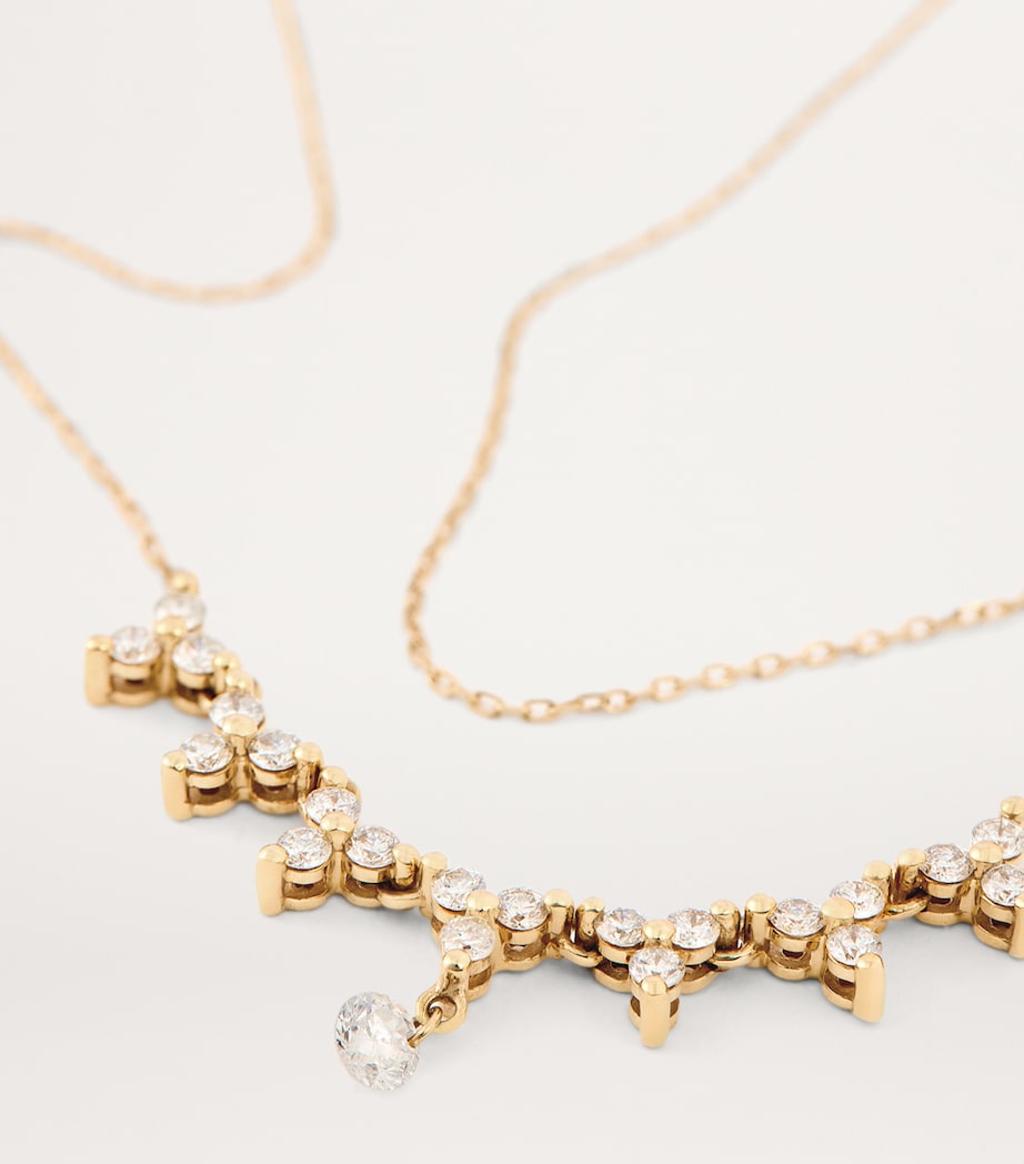 Persée diamond triangle tennis necklace in yellow gold - British product