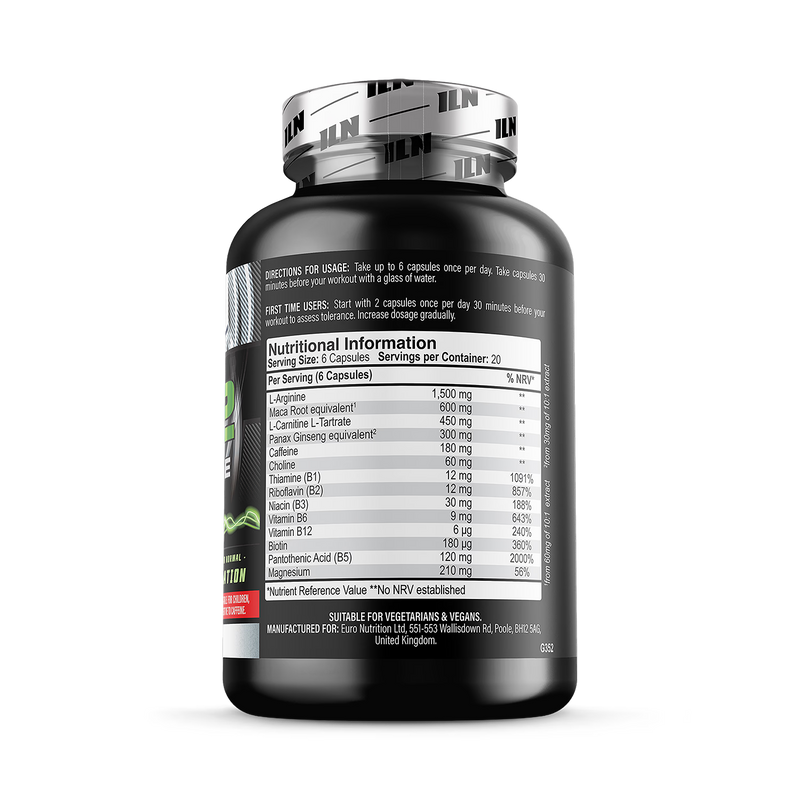 NO2 Xtreme nitric oxide booster pre workout 120 capsules - British product