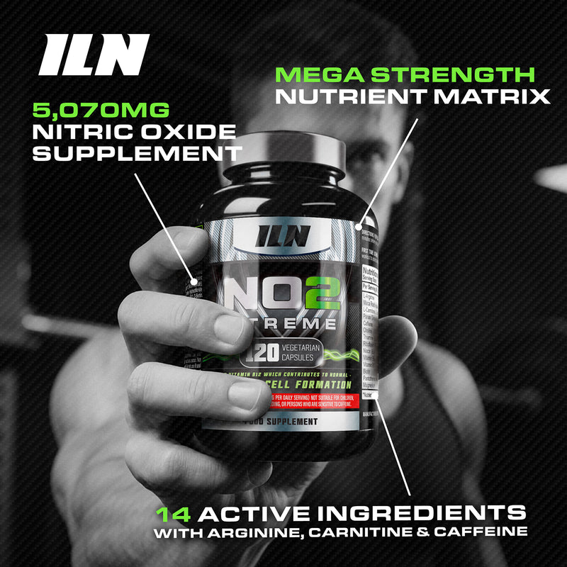 NO2 Xtreme nitric oxide booster pre workout 120 capsules - British product