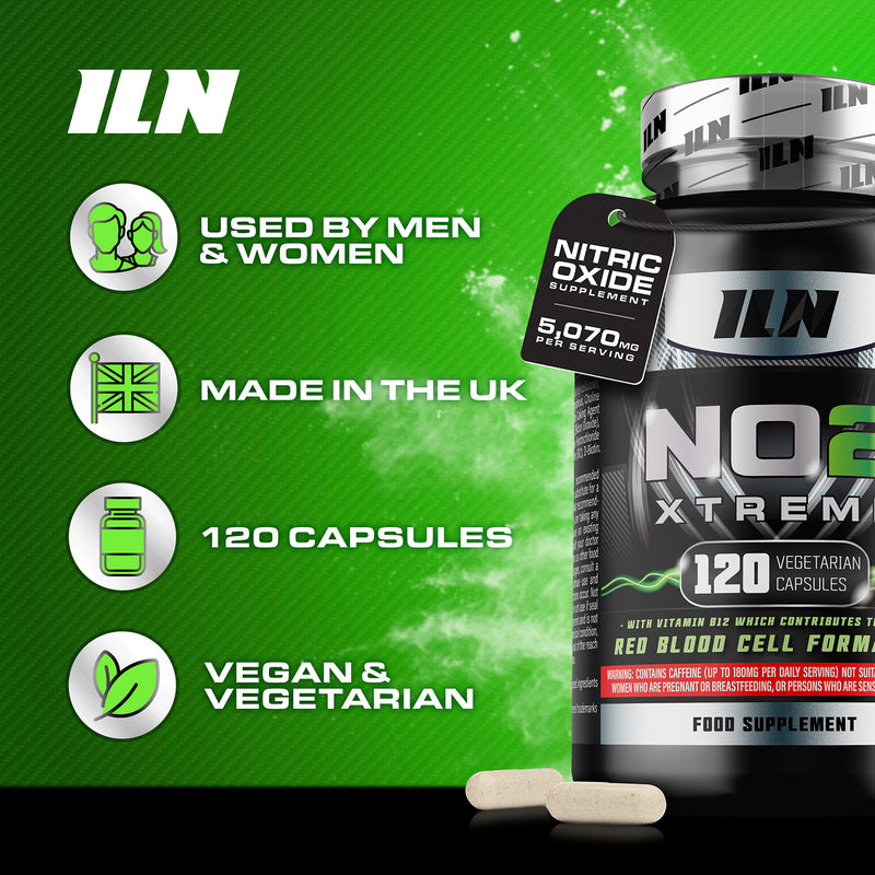 NO2 Xtreme nitric oxide booster pre workout 120 capsules - British product