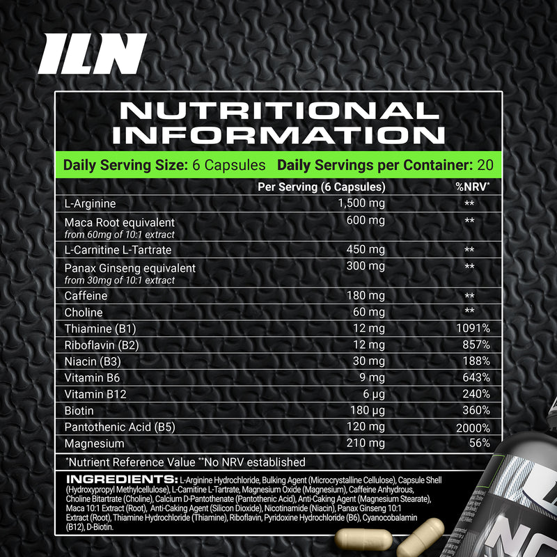 NO2 Xtreme nitric oxide booster pre workout 120 capsules - British product