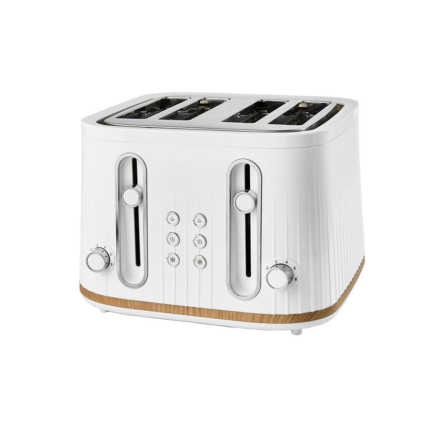 George Home White And Wood Scandi 4 Slice Toaster General Household ASDA   