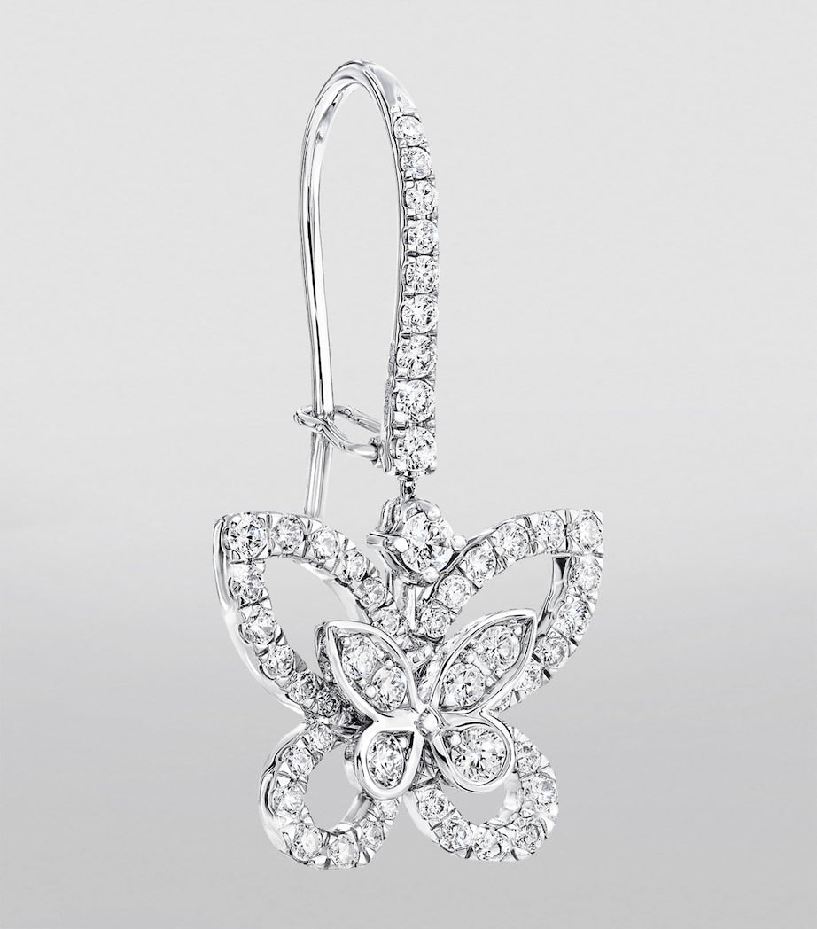 Graff white gold diamond butterfly drop earrings, imported from the UK
