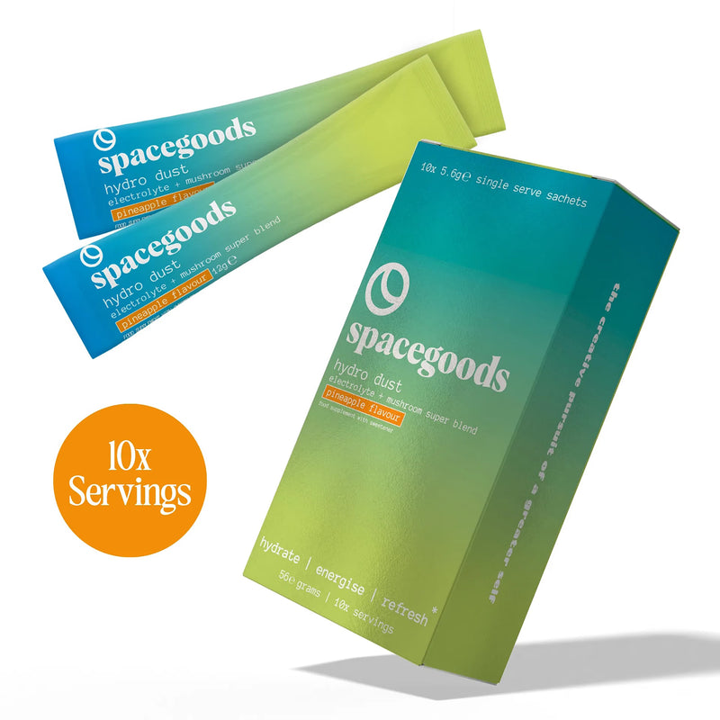 Spacegoods Hydro Dust pineapple electrolyte sachets 10 pack - British product