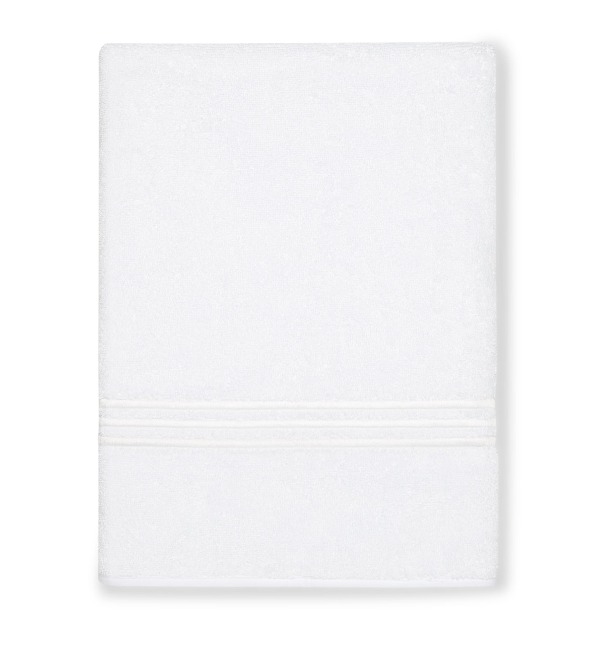 Pratesi hand towel with three hand-embroidered lines, 50cm x 75cm, imported from the UK