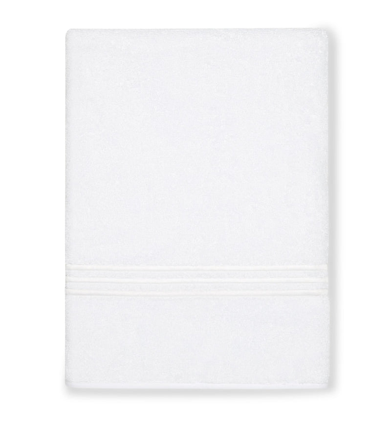 Pratesi hand towel with three hand-embroidered lines, 50cm x 75cm, imported from the UK