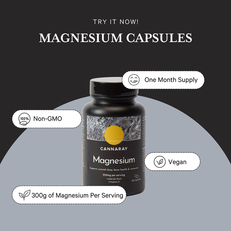 Cannaray magnesium capsules 300mg 60 count - British product