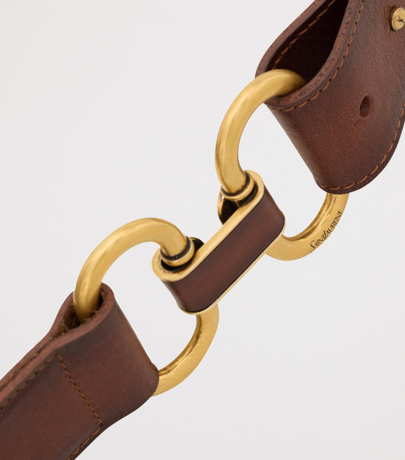 Saint Laurent leather double ring belt 3.5cm, UK version