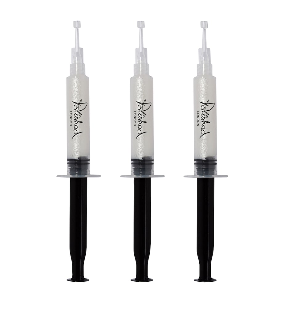 Polished London teeth whitening gel refill set with Vitamin E and PAP PRO, 3 x 5ml syringes, imported from the UK