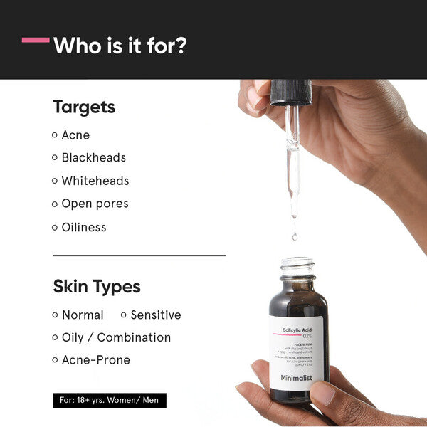 Minimalist Salicylic Acid Face Serum Acne Oily, imported from the UK